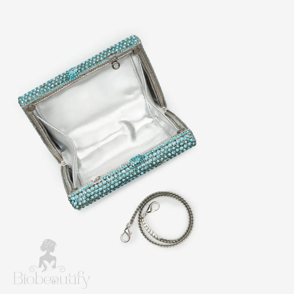 Sky Blue Victoria Crystals Clutch