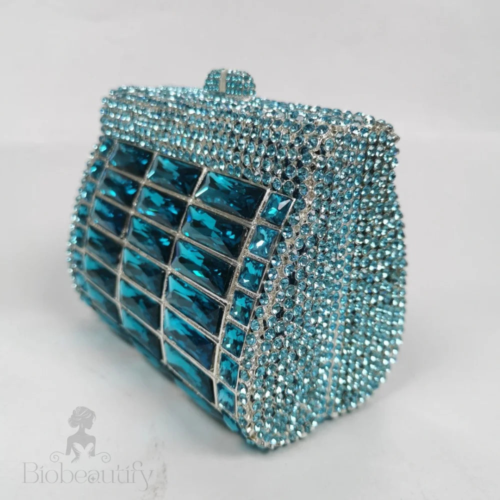 Sky Blue Victoria Crystals Clutch