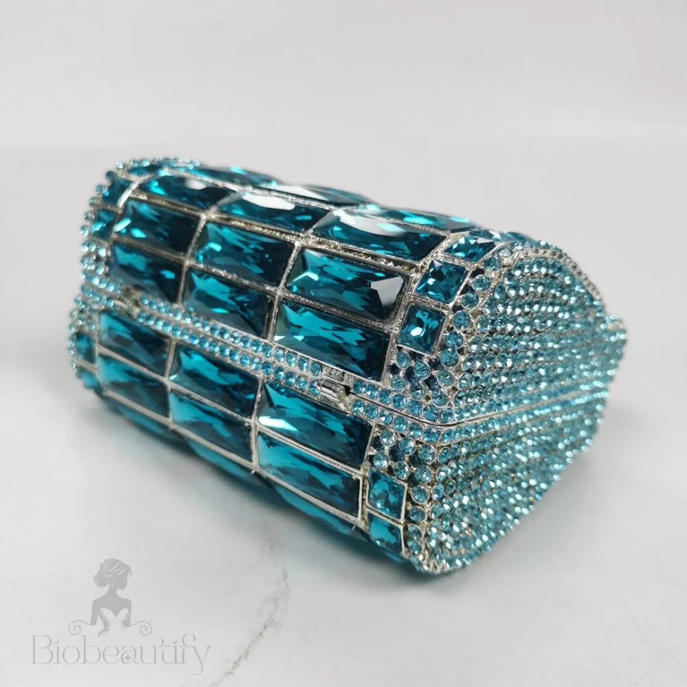 Sky Blue Victoria Crystals Clutch