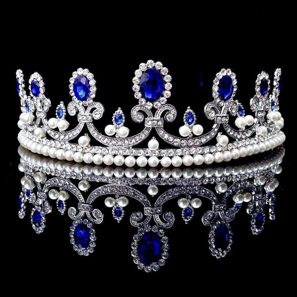 Skyla Blue Pearl And Crystal Bridal Tiara