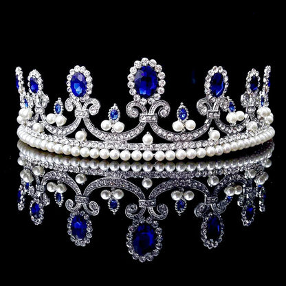 Skyla Blue Pearl And Crystal Bridal Tiara