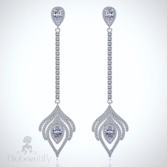 Skylar Silver Cz Bridal Earrings