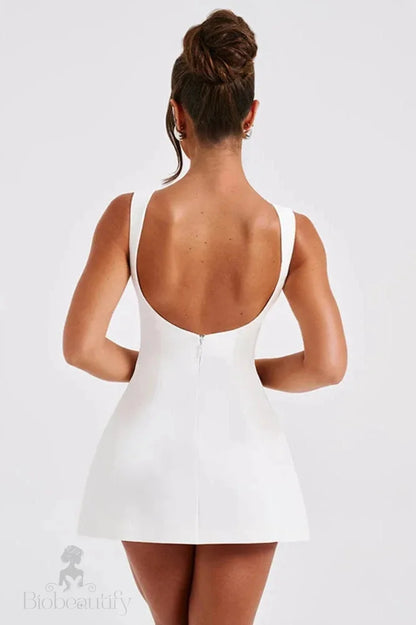 Sleeveless Backless High Waist Slim Mini Dress