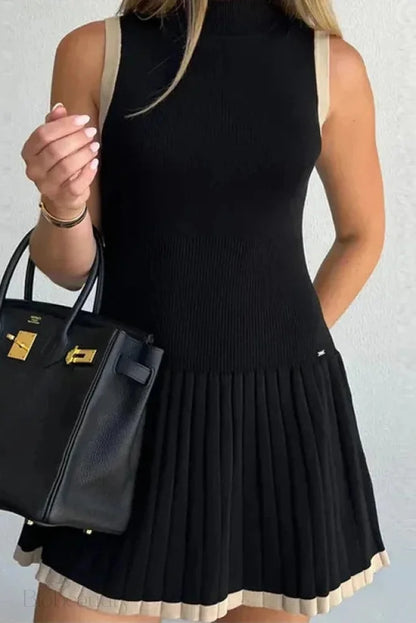 Sleeveless High Waist Mini Dress