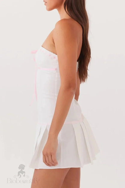 Sleeveless Strapless A-Line Mini Dress