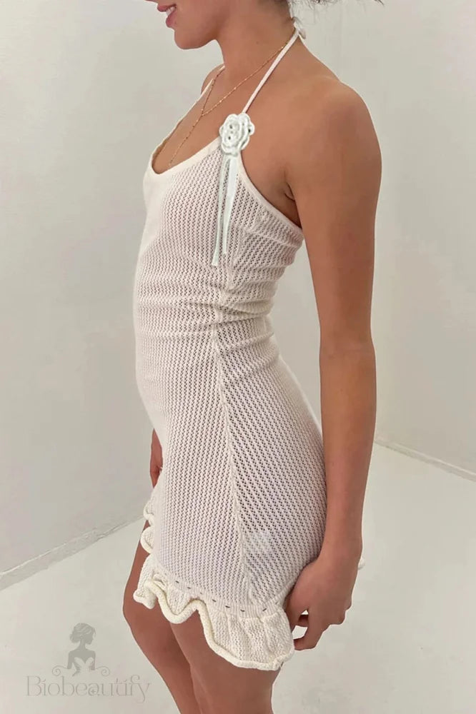 Sleeveless Tie-Up Backless Mini Dress