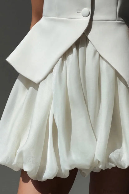 Sleeveless Vest Puff Skirt Two Piece Set