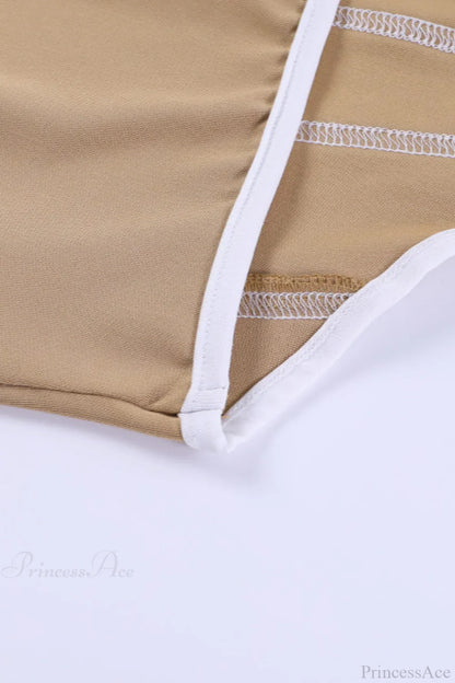 Slim Color Block Open Back Sexy Bustier Corset