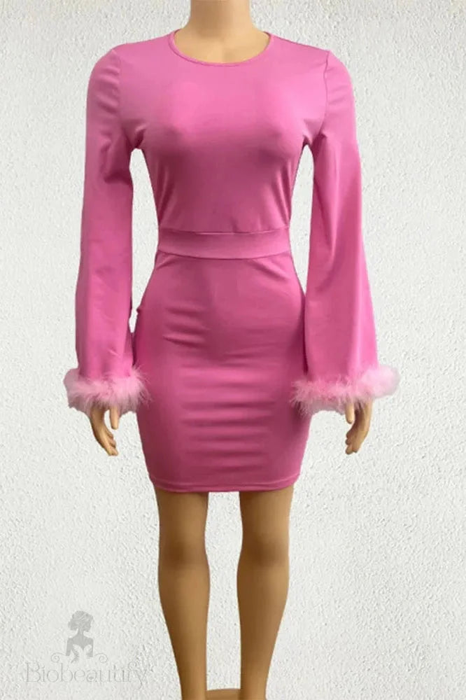 Slim Fit Long Sleeve Mini Dress