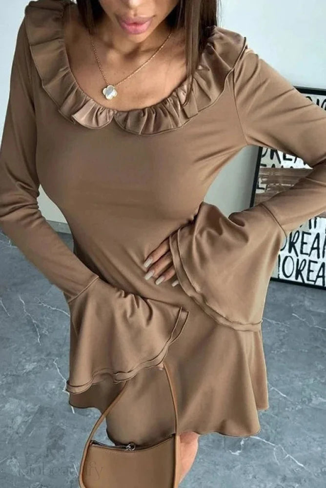 Slim Flare Sleeve Mini Dress