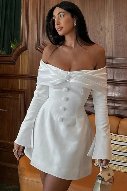 Slim Off Shoulder Bodycon Mini Dress