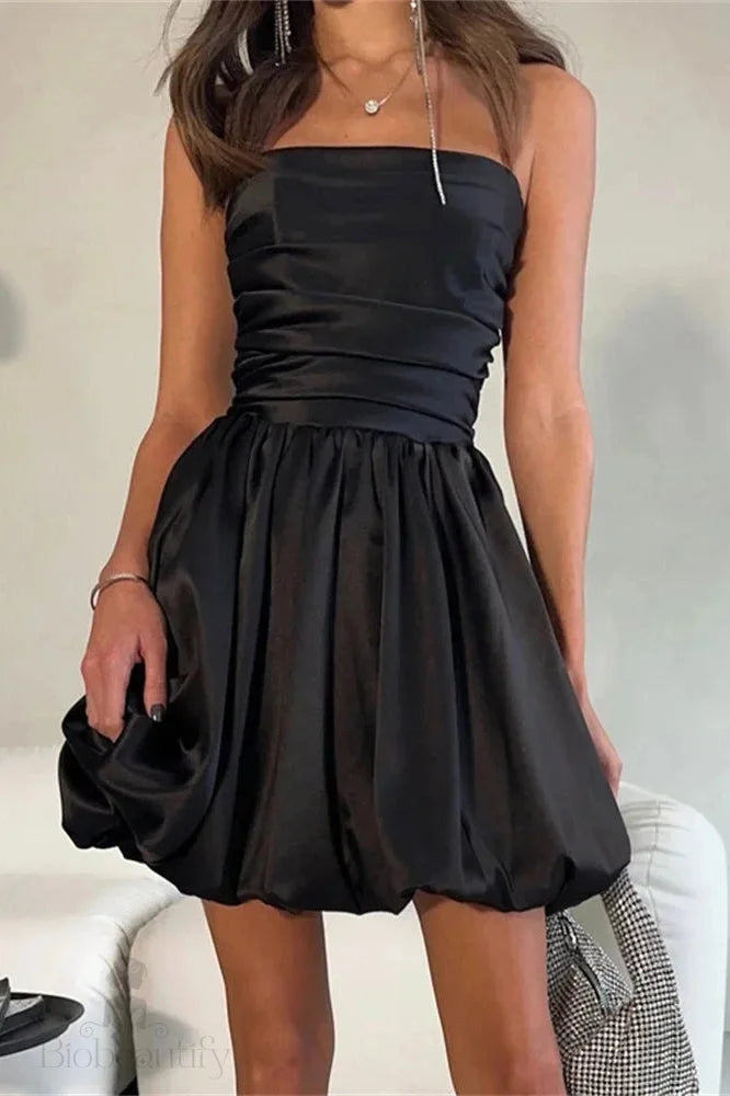 Slim Strapless Sleeveless High Waist Mini Dress