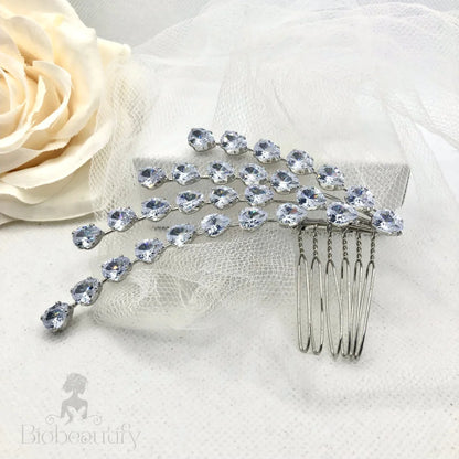 Solene Silver Bridal Hair Comb With Cubic Zirconia