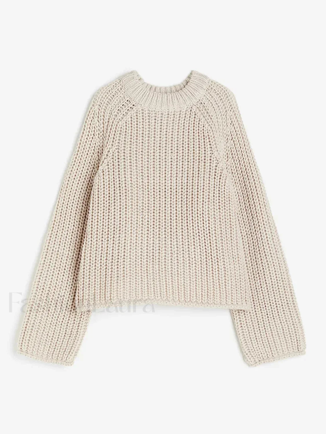 Solid Color Round Neck Loose Women’s Casual Long Sleeves Knitted Pullover Sweater Beige / S Sweaters L