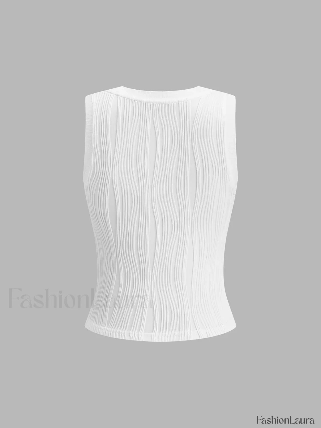 Solid Wavy Textured Tank Top Tank Tops & Camis