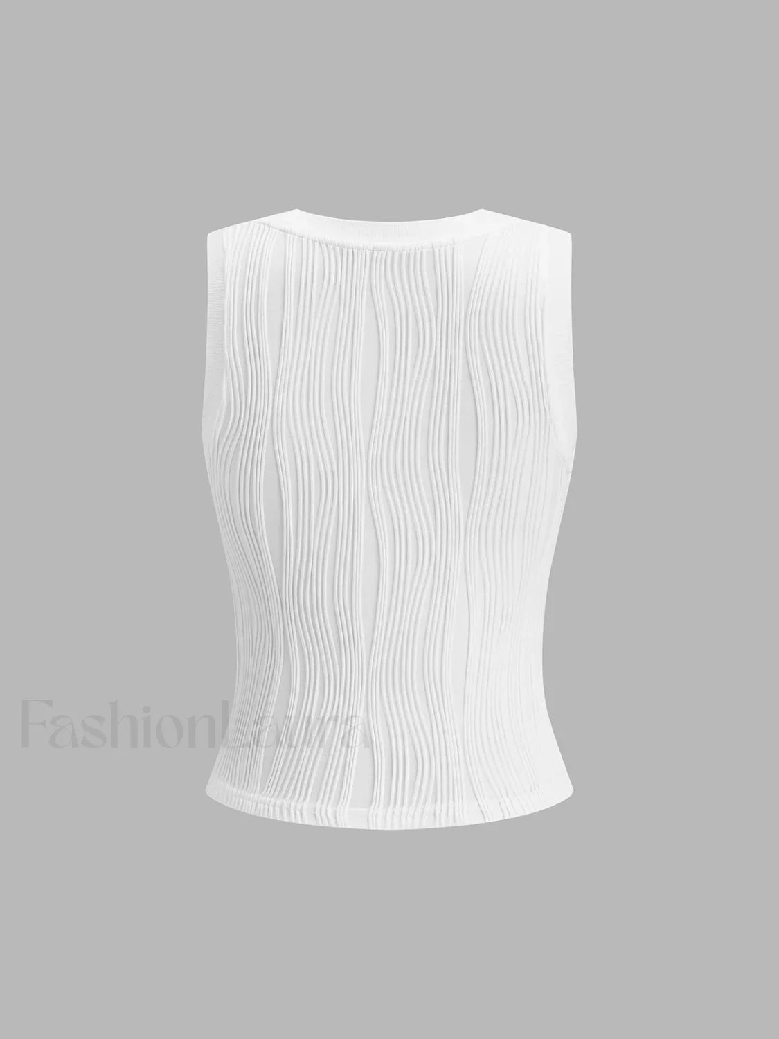Solid Wavy Textured Tank Top Tank Tops & Camis