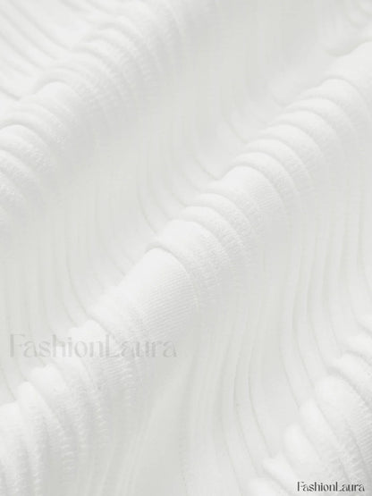 Solid Wavy Textured Tank Top Tank Tops & Camis