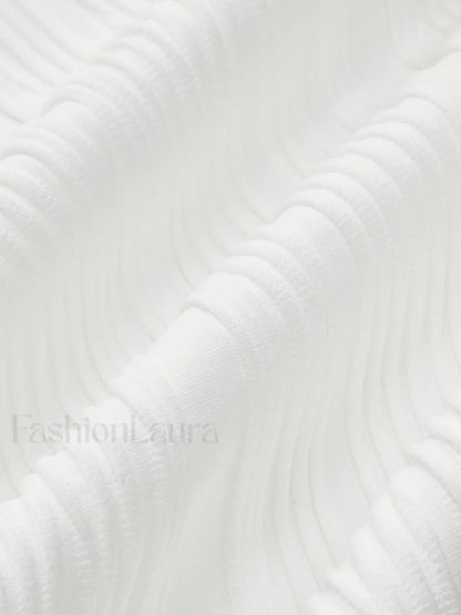 Solid Wavy Textured Tank Top Tank Tops & Camis