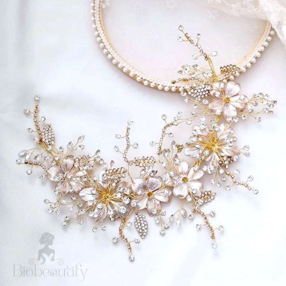 Wedding Hair Accessories - Pearl and Crystal Bridal Headband - Available in Gold and S