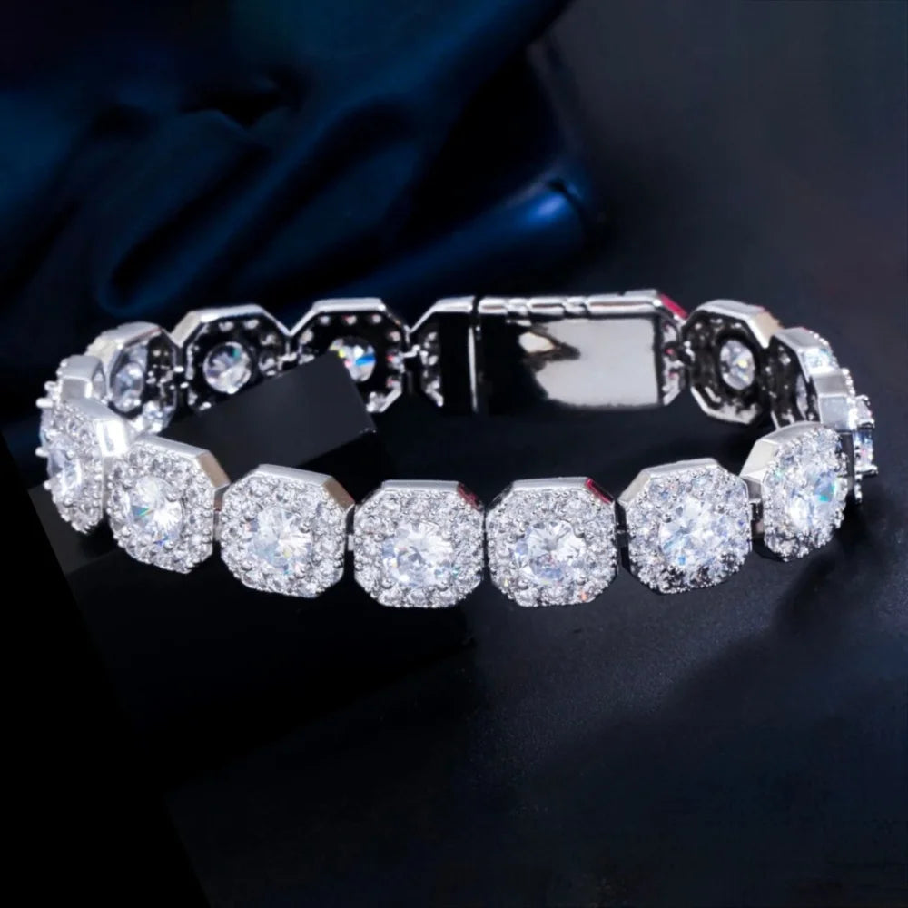 Soraya Square Cubic Zirconia Wedding Bracelet