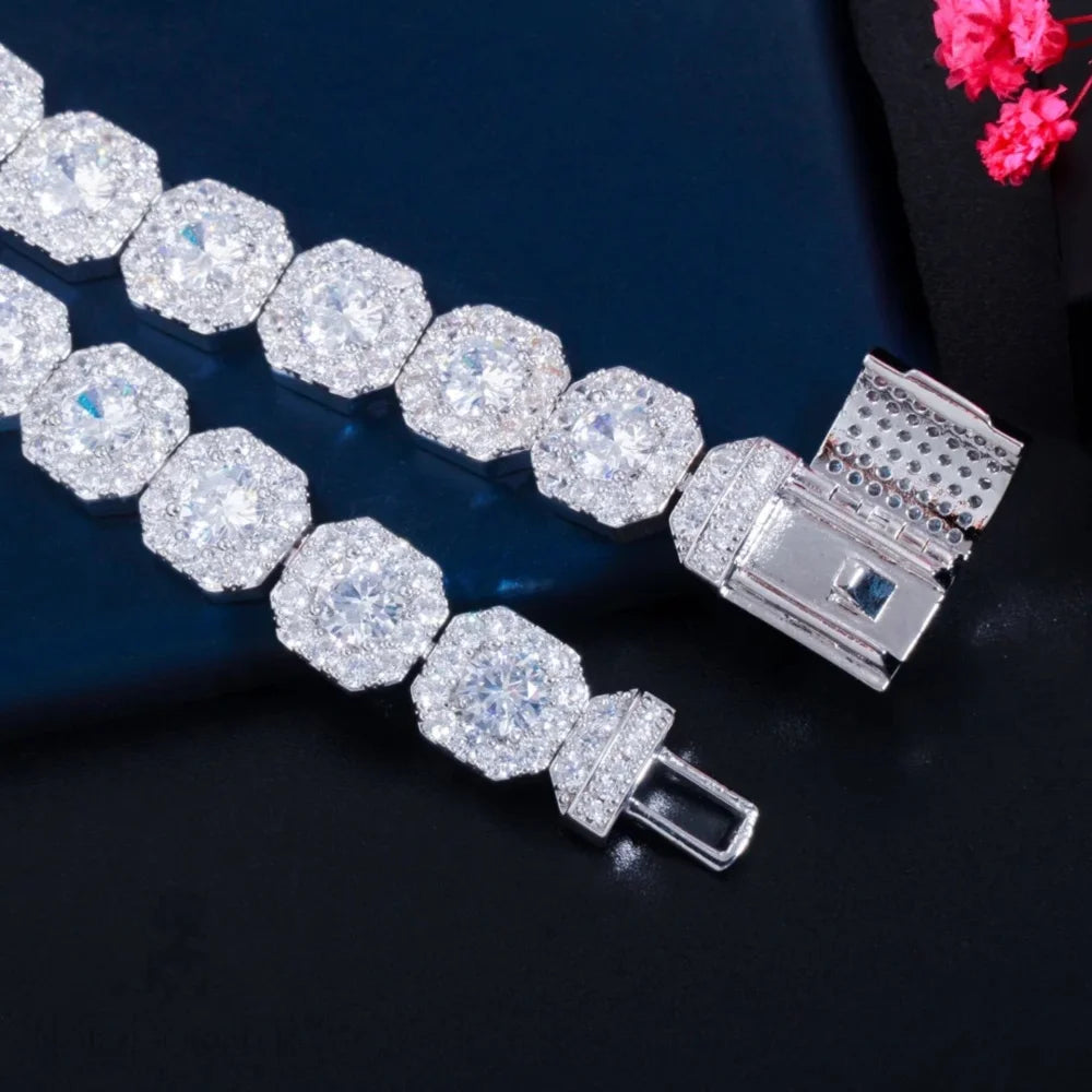 Soraya Square Cubic Zirconia Wedding Bracelet