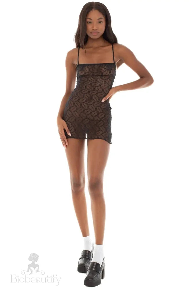 Spaghetti Strap Lace Bodycon Mini Dress