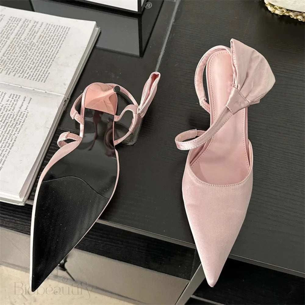 Spring Fashion Pleated Hollow Women Pumps With Pointed Toe And Low Thin Heels