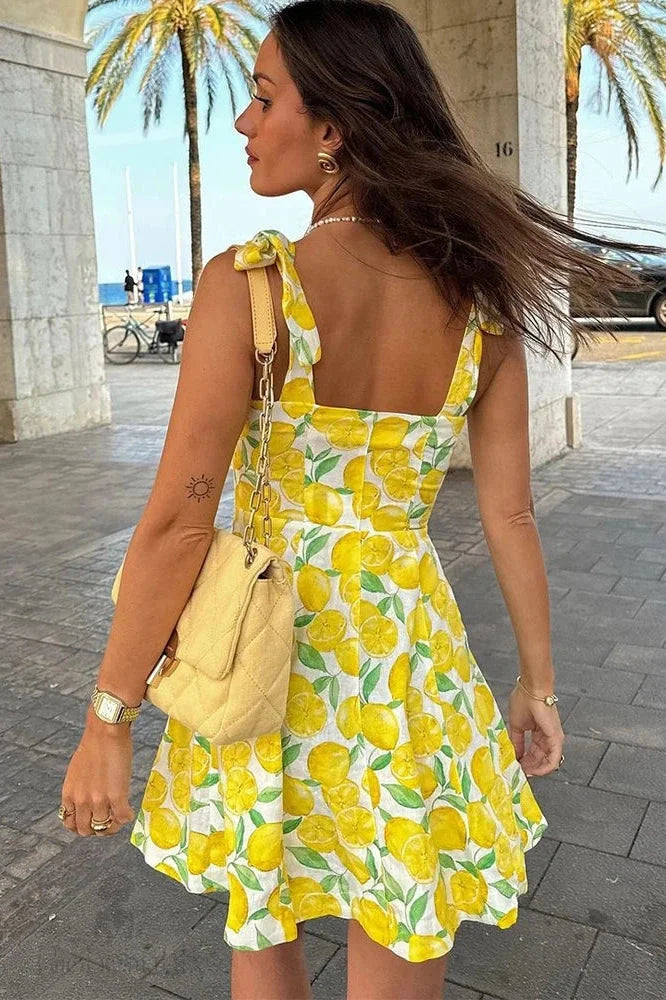 Square Neck Sleeveless Mini Dress