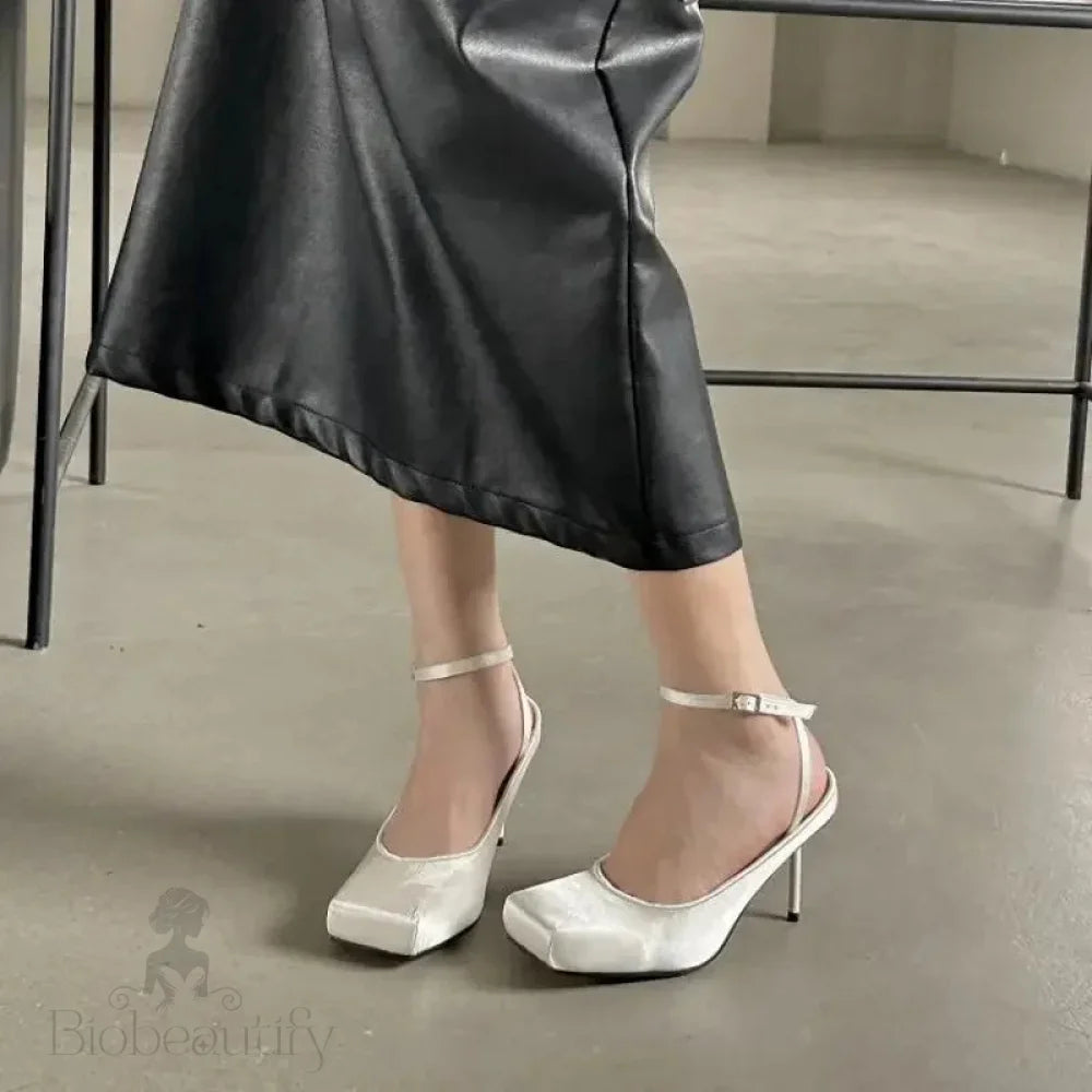 Square Toe Stiletto High Heel Pumps For Women