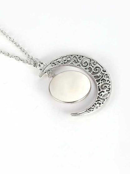 Starry Sky Round Moon Pendant Necklace