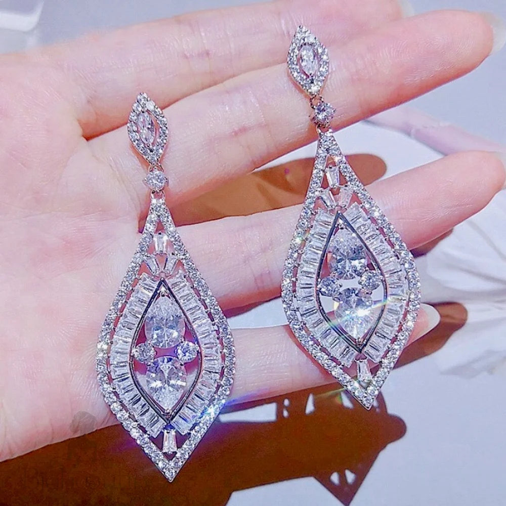 Starling Silver Bridal Earrings With Cubic Zirconia