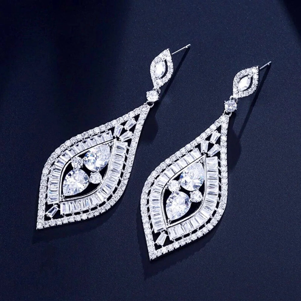 Starling Silver Bridal Earrings With Cubic Zirconia