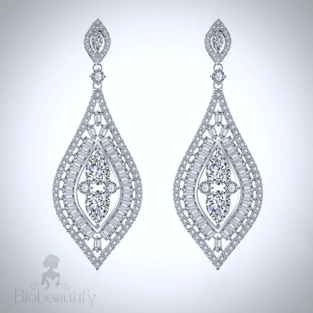 Starling Silver Bridal Earrings With Cubic Zirconia