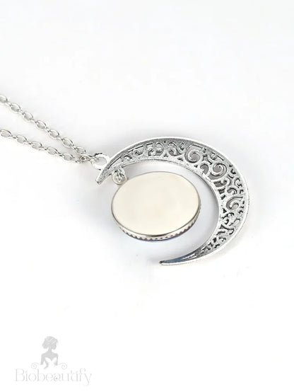 Starry Sky Round Moon Pendant Necklace