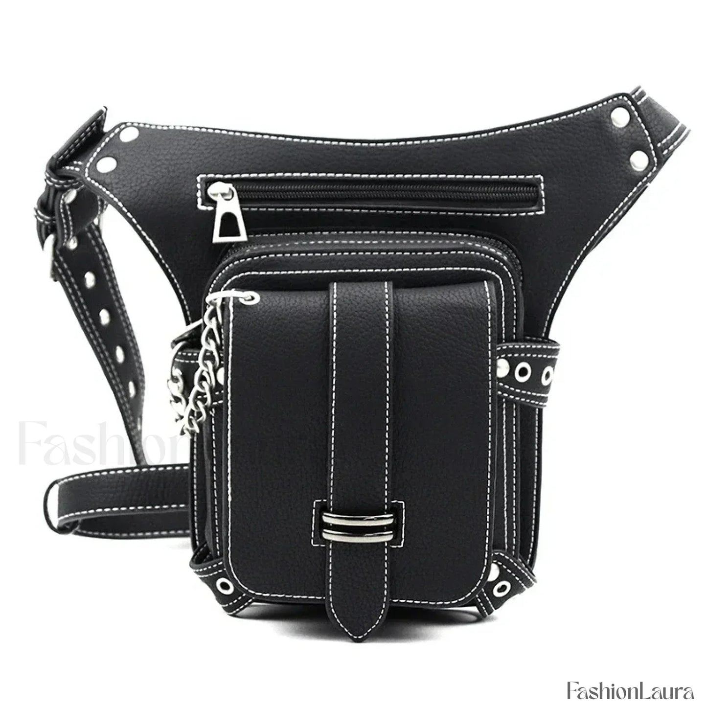 Steampunk Rock Waist Leg Hip Belt Motorcycle Fanny Packs Multi Chain Rivet Bag LDHG051