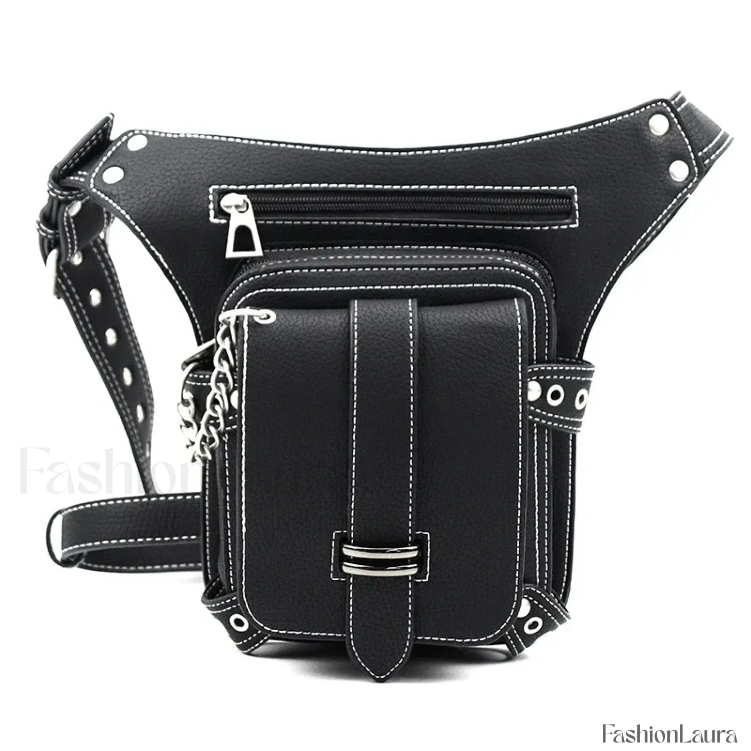 Steampunk Rock Waist Leg Hip Belt Motorcycle Fanny Packs Multi Chain Rivet Bag LDHG051