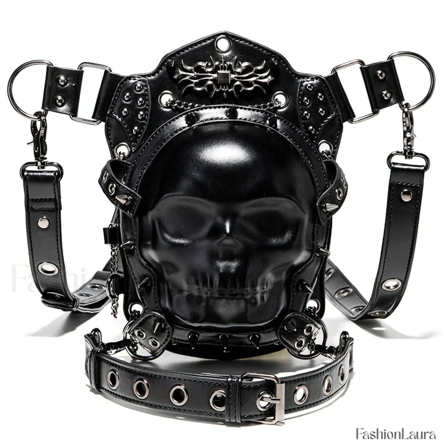Steampunk Vintage Fanny Rivet Retro Rock Gothic Waist Thigh Leg BLACK