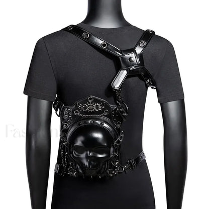 Steampunk Vintage Fanny Rivet Retro Rock Gothic Waist Thigh Leg BLACK