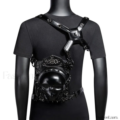 Steampunk Vintage Fanny Rivet Retro Rock Gothic Waist Thigh Leg BLACK
