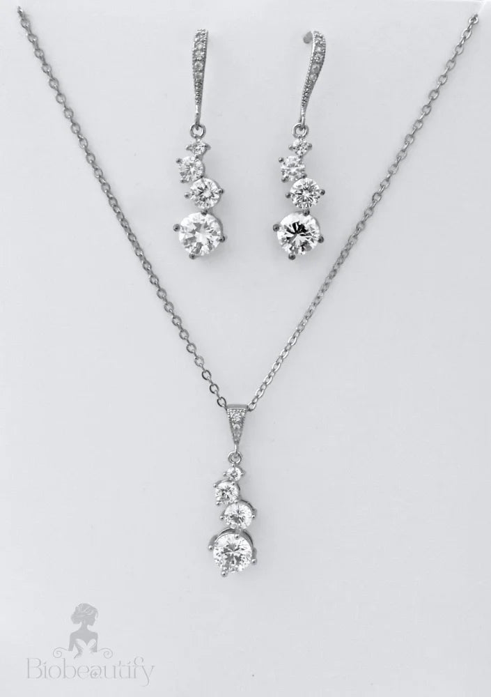 Wedding Jewelry - Bridal Necklace and Earrings Set - Available in Rose Gold and Silver