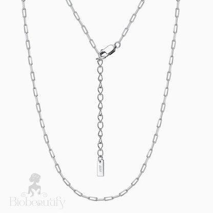 Sterling Silver Polished 4Mm Link Chain Necklace / 14 -16’’