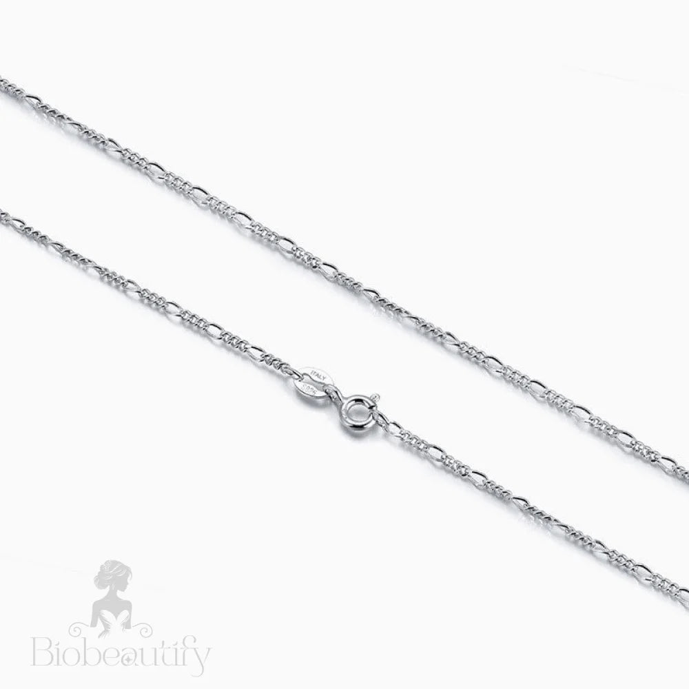 Sterling Silver Polished Figaro Chain Necklace