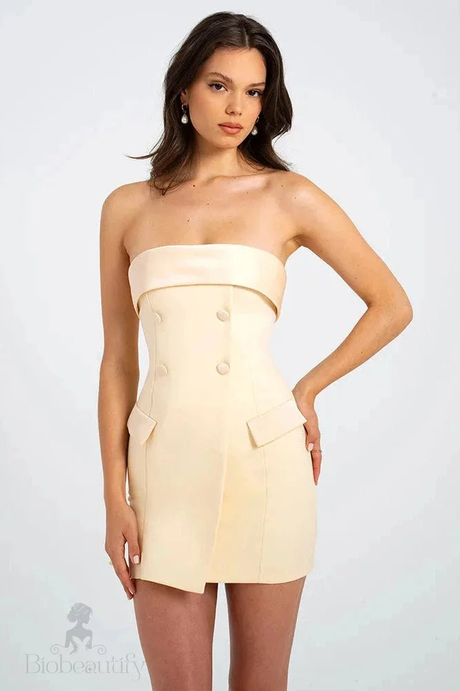 Strapless Backless Slim Bodycon Mini Dress