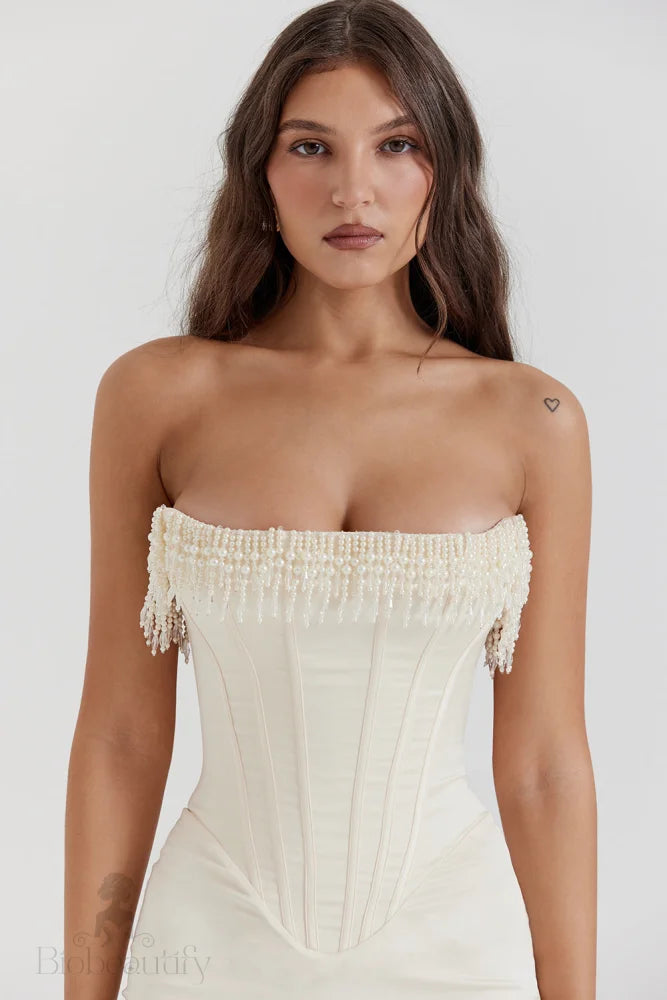 Strapless Corset Dress With Sparkling Embellishments