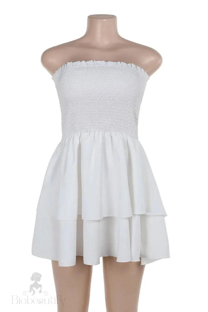 Strapless High Waist Mini Dress