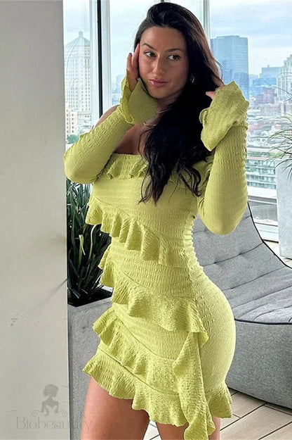 Strapless Long Sleeve Mini Dress