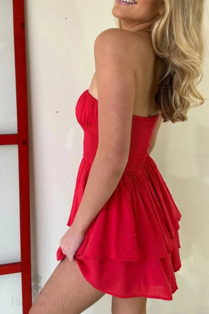 Strapless Off-Shoulder Mini Dress