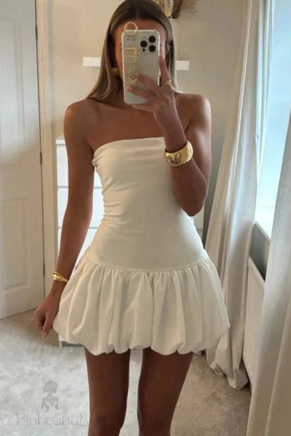 Strapless Slim Sleeveless Mini Dress