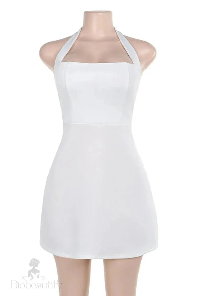 Strappy Backless Sleeveless Mini Dress With High Waist