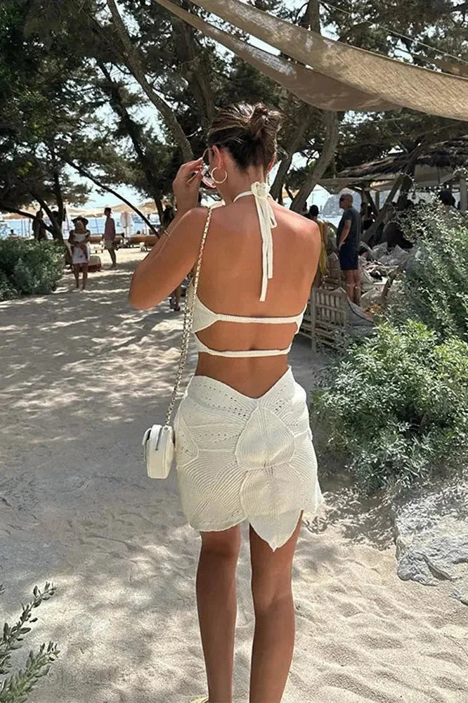 Strappy Sleeveless Backless Slim Mini Dress